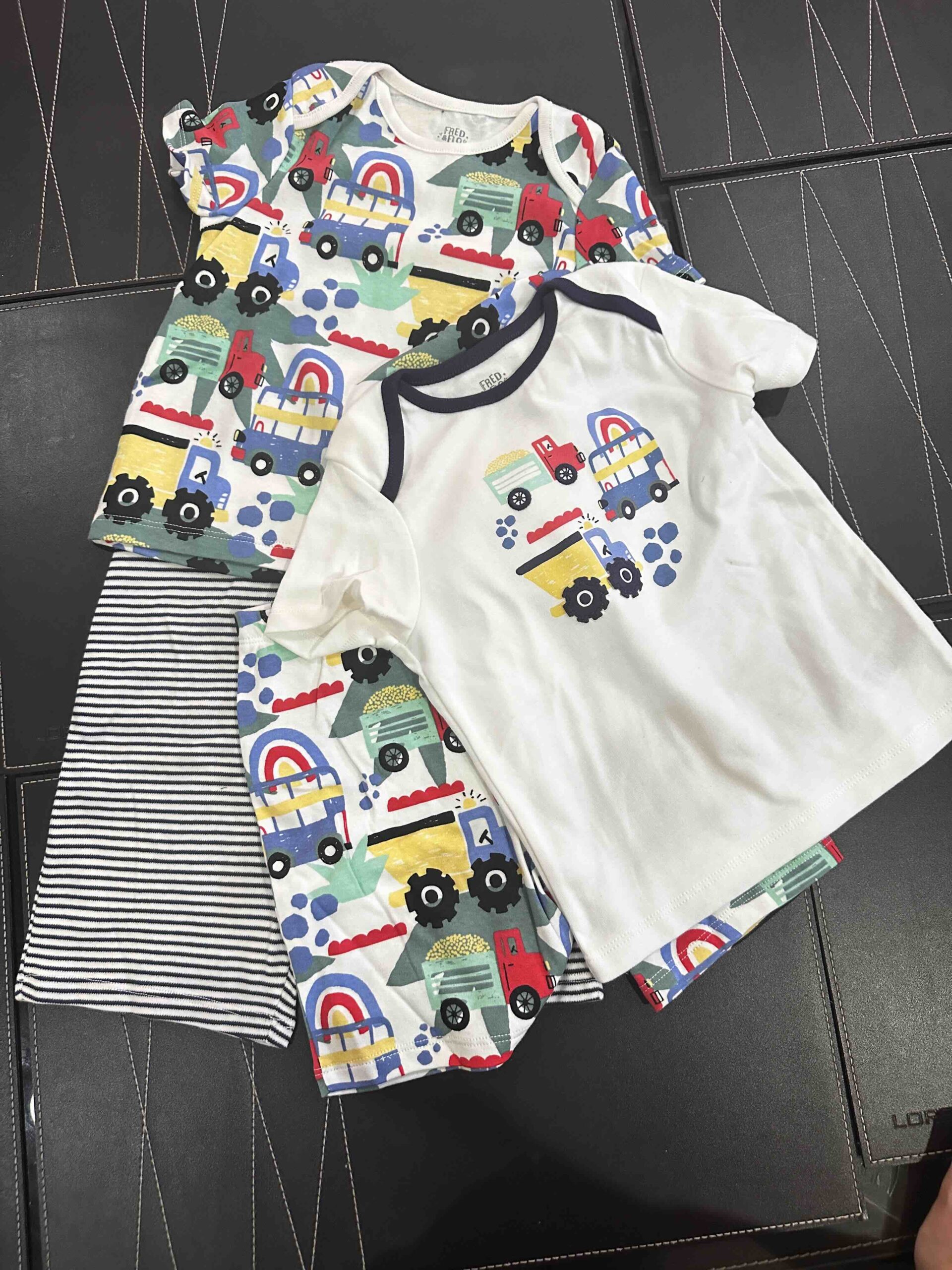 F and F by TESCO for kids baby, 2 sets of top and shorts, vehicle 18-24 month