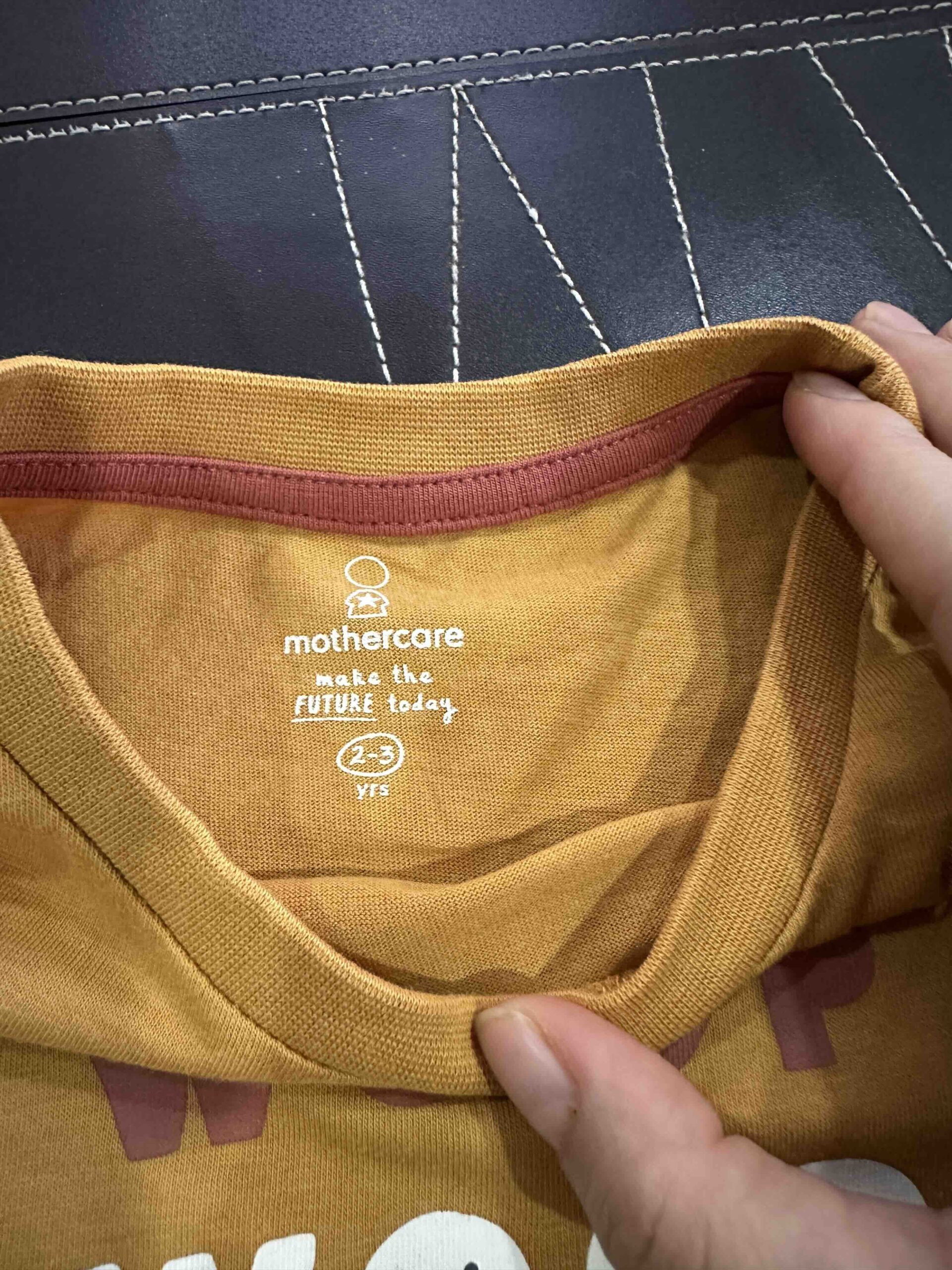 MOTHERCARE, for kids, long sleeves t shirt, light brown 2-3 yrs - Image 3