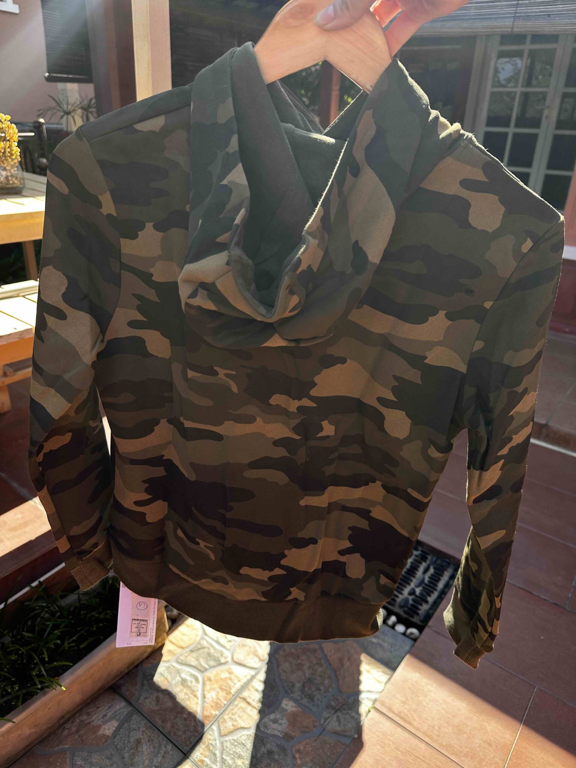 MARK AND SPENCERS, for kids boys, hoodie, camo army green, size: 11-12 years - Image 2