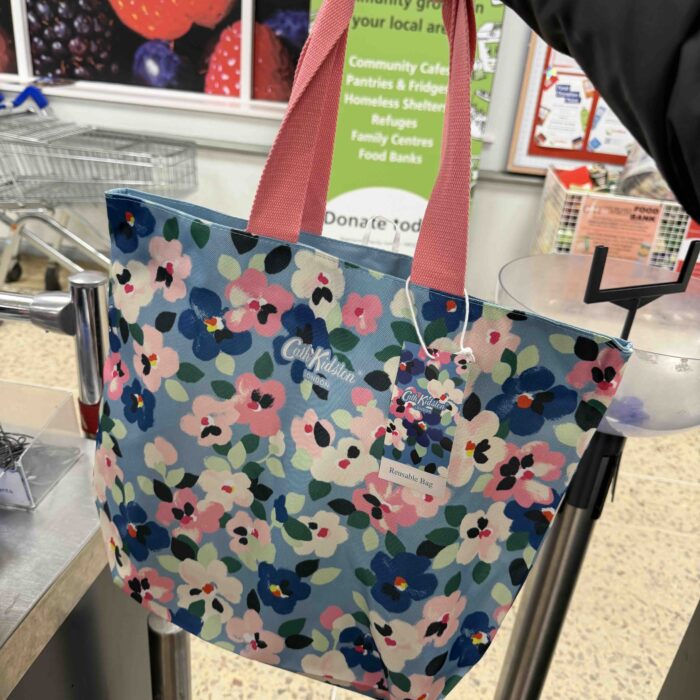 CATH KIDSTON, medium open top tote bag, recycle material, ditsy blue