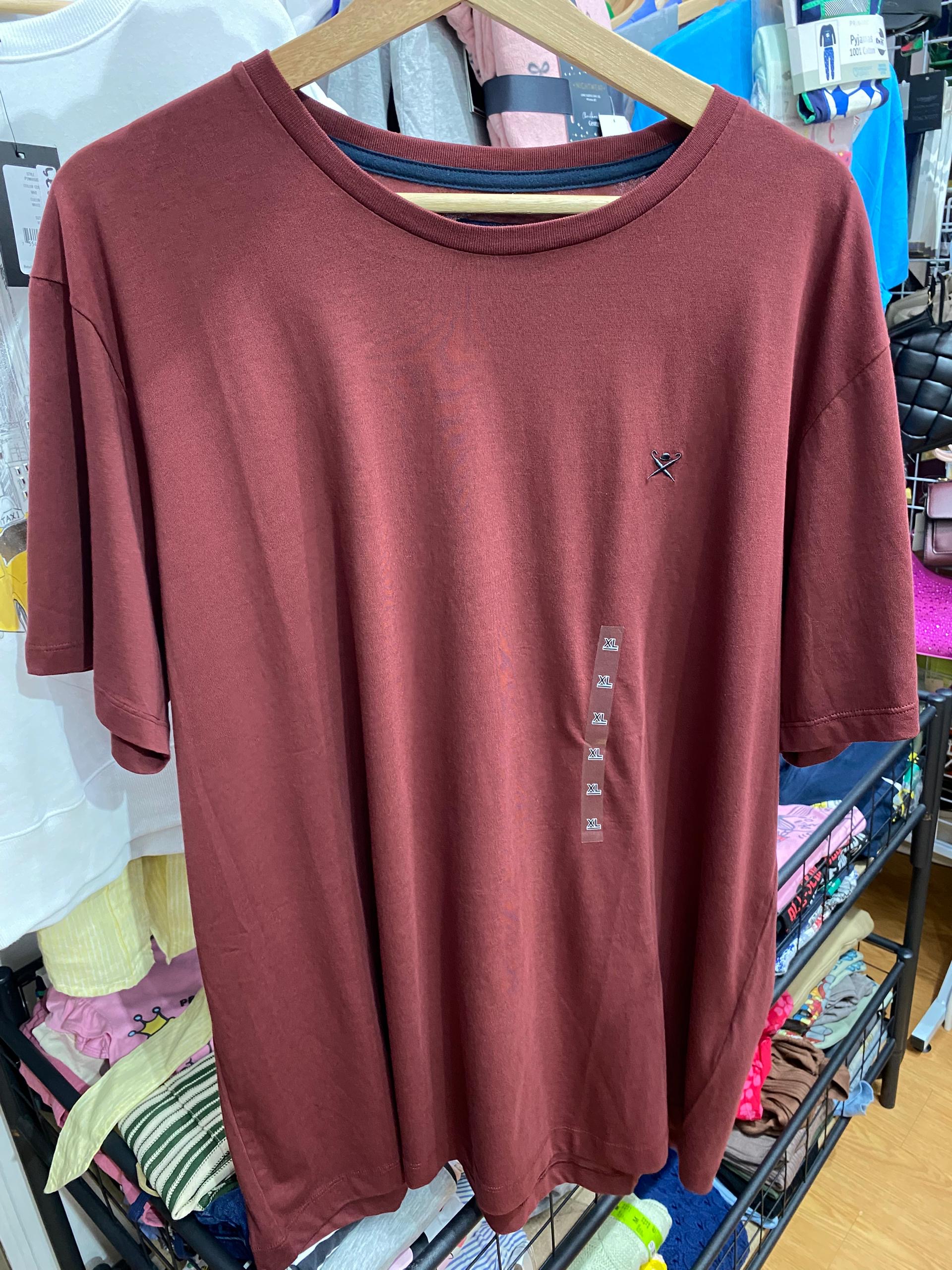 HACKETT for men, round neck t shirt, Burgundy M & L - Image 2